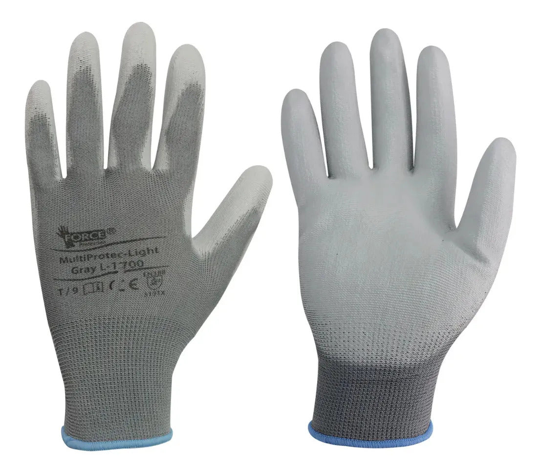 Guante De Seguridad Multiprotec Pu Gris Flex L1700 Talla 9 Talla 9