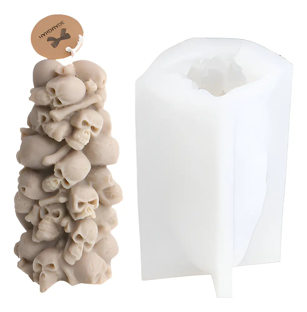 Molde De Silicona Para Vela Modelo De Cráneos Calavera