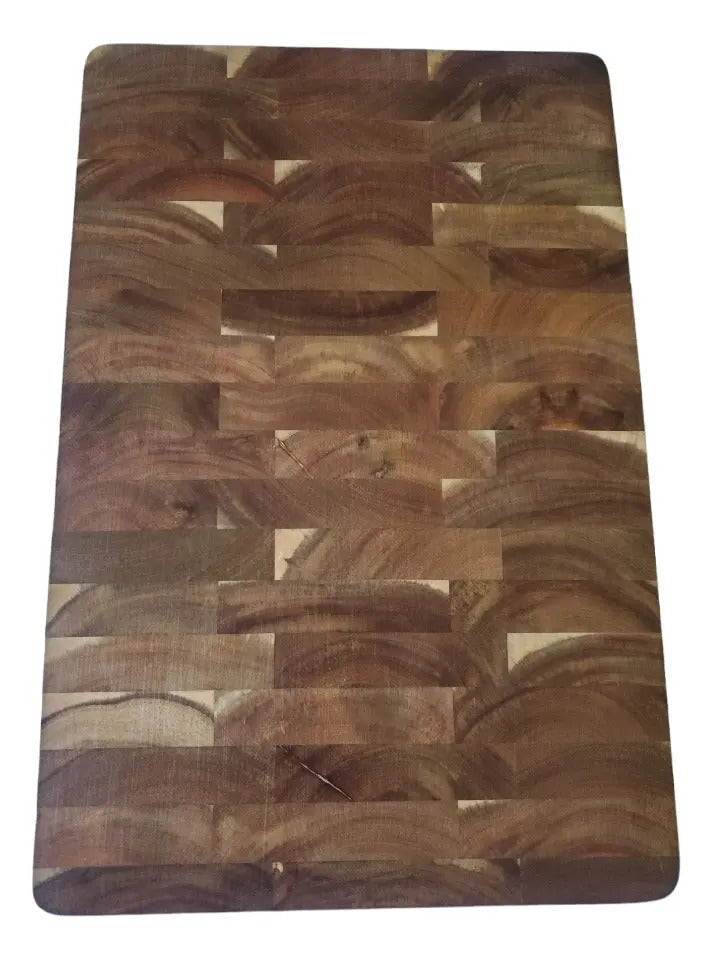 Tabla De Cocina Premium En Madera De Acacia 45x30x3 Cm Geométrico Marrón