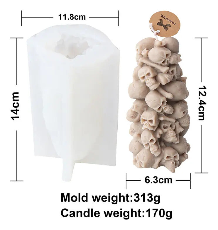 Molde De Silicona Para Vela Modelo De Cráneos Calavera