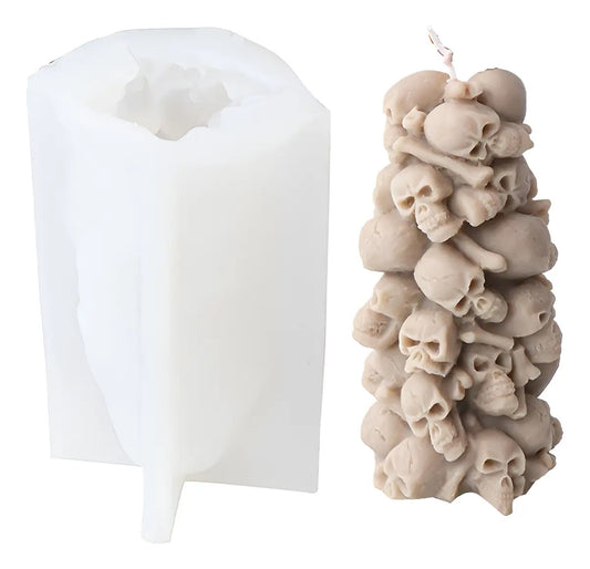 Molde De Silicona Para Vela Modelo De Cráneos Calavera