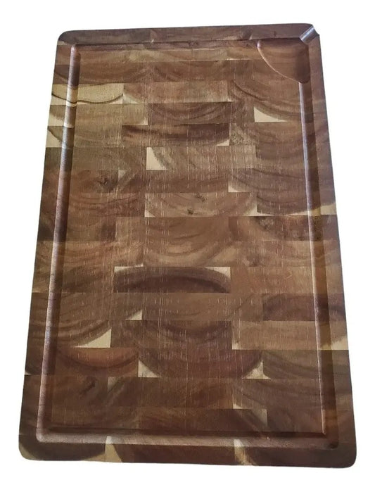 Tabla De Cocina Premium En Madera De Acacia 45x30x3 Cm Geométrico Marrón