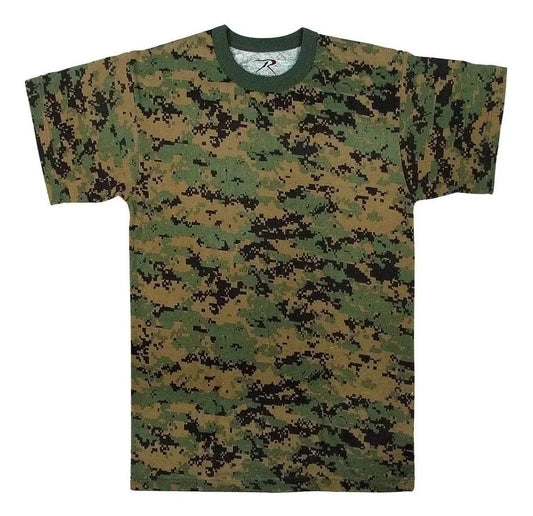 Polera Camuflaje Digital Woodland Marca Rothco Talla Xl Verde Camo Woodland Xl