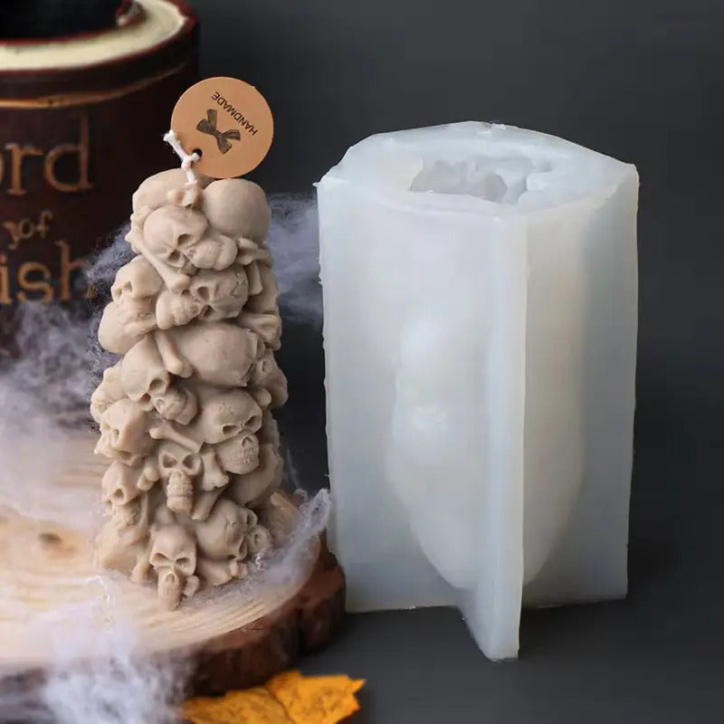 Molde De Silicona Para Vela Modelo De Cráneos Calavera
