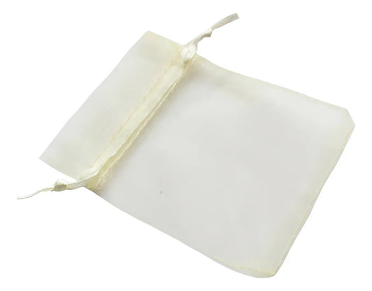 Bolsa De Tela Organza Joyería 9 X 12 Cm Color Beige 100 Un