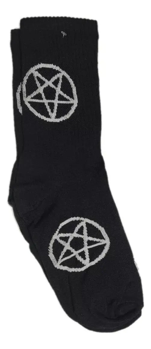 Calcetas Con Diseño De Pentagrama - Calcetines Pack 4 Pares Negro Pentagrama 39-42