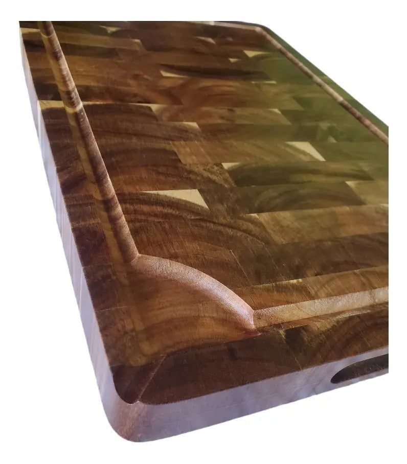 Tabla De Cocina Premium En Madera De Acacia 45x30x3 Cm Geométrico Marrón