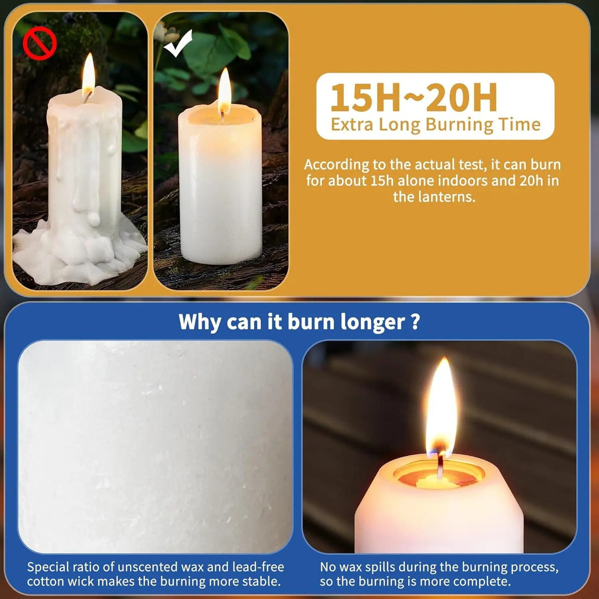 Pack 5 Velas Para Candelabro Linterna Uco 10-15 Hrs Blanco Uco Candle Sin Fragancia
