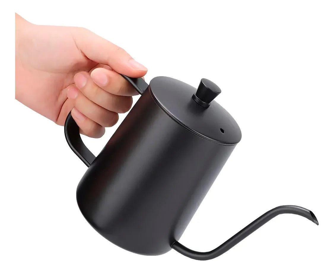 Tetera Barista Cisne Acero Inoxidable Café 600 Ml  Negro Negro